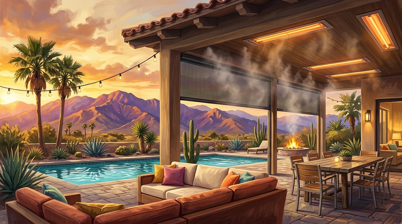 Motorized Patio Screens and Misting Systems: Maximizing Outdoor Comfort in Coachella Valley New Homes